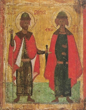 성 보리스와 성 글렙_by Anonymous in 14th century_photo by Michel Bakni_in the Tretyakov Gallery in Moscow_Russia.jpg